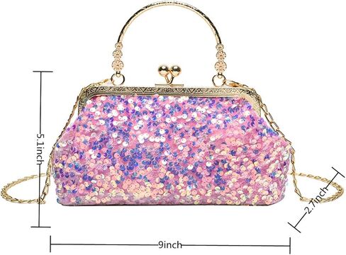 المرأة الترتر مساء حقيبة يد بريق مقبض علوي محفظة سلسلة حقيبة عبر الجسم in Kuwait