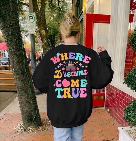 ASTANFY Magic Kingdom Sweatshirt for Women Castle Graphic Sweatshirts Oversized Family Vacation shirts Long Sleeve Pullover in Kuwait