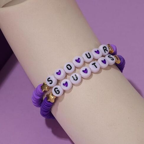 Olivia 𝑮𝑼𝑻𝑺 𝑺𝑶𝑼𝑹 Bracelet Earrings Set, Earrings Acrylic Purple Butterfly, Pottery Bracelet Jewelry Concert Inspired Earrings, Merch Accessories Costume Fans Gifts in Saudi Arabia