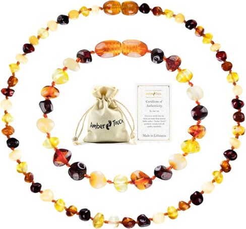Baltic Amber Necklace and Amber Bracelet - Natural Amber from Baltic Region (13in. and 5.5in.) in Kuwait