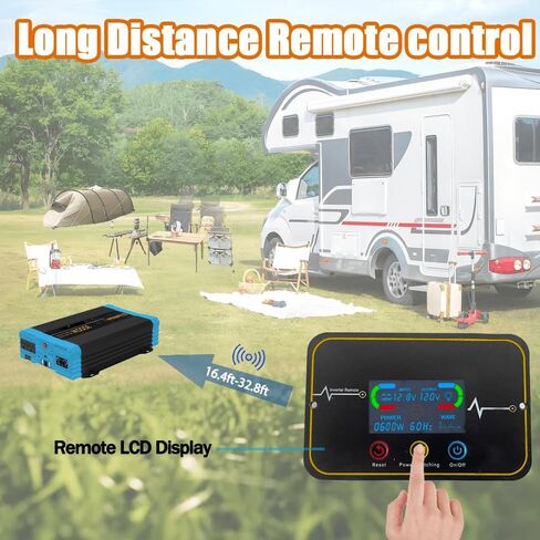 3000W/6000W(Peak) Pure Sine Wave Car Power Inverter 24V DC to 110V AC LCD Display, USB Port, Two Remote Control in Saudi Arabia