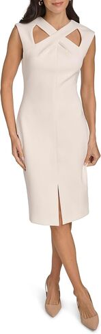Calvin Klein Women's Basic Cross-Neck Scuba Sheath Dress in Saudi Arabia