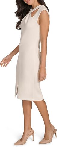 Calvin Klein Women's Basic Cross-Neck Scuba Sheath Dress in Saudi Arabia