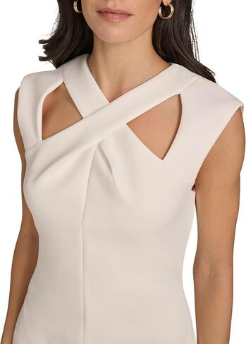 Calvin Klein Women's Basic Cross-Neck Scuba Sheath Dress in Saudi Arabia