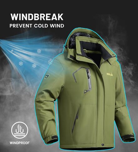 V.A.TOR 189 UNCO&BOROR Men's Ski Jacket Winter Warm Snow Coat Waterproof Hooded Outerwear Raincoats in Kuwait