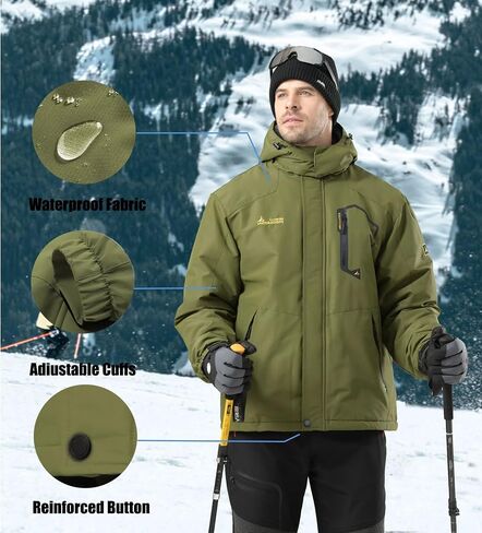V.A.TOR 189 UNCO&BOROR Men's Ski Jacket Winter Warm Snow Coat Waterproof Hooded Outerwear Raincoats in Kuwait