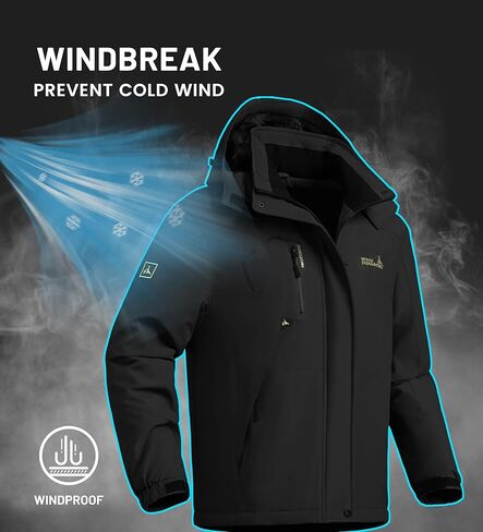 V.A.TOR 189 UNCO&BOROR Men's Ski Jacket Winter Warm Snow Coat Waterproof Hooded Outerwear Raincoats in Kuwait