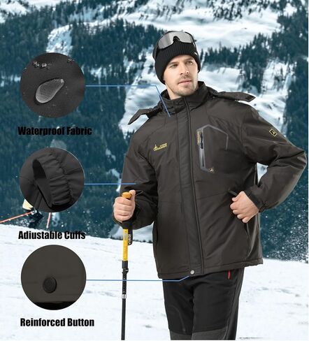 V.A.TOR 189 UNCO&BOROR Men's Ski Jacket Winter Warm Snow Coat Waterproof Hooded Outerwear Raincoats in Kuwait