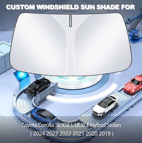 Front Windshield Sun Shade Car Window Compatible with Toyota Corolla Sunshade Upgraded New 2025-2019 SE XSE L LE XLE Hybrid Sedan 2025 2024 2023 2022 2021 2020 2019 Sun Shield Cover Visor in Saudi Arabia