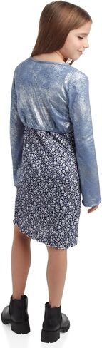 that's my girl Girls' Dress and Cardigan - 2 Piece Set Sleeveless Dress and Long Sleeve Cardigan: Made in USA (Sizes: 7-12) in Saudi Arabia