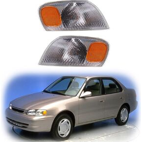munirater Pair of Park Signal Corner Marker Lights Replacement for 1998-2000 Toyota Corolla Driver & Passenger Side Turn Signal Lights TO2520150, TO2521150, 81510-02040, 81520-02040