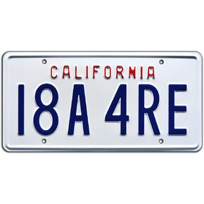 90210 | I8A 4RE | Metal Stamped License Plate
