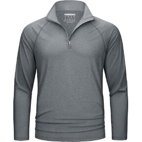 TACVASEN Men's 1/4 Zip Pullover Shirts Sun Protection UPF 50+ Long Sleeve Tops Lightweight Athletic Performance T-Shirt