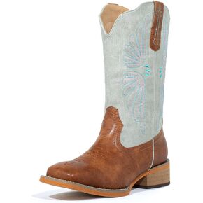 SheSole Women's Cowboy Boots Square Toe Cowgirl Boots Wide Calf Fashion Western Boots in Kuwait