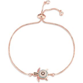 Sea Turtle Bracelet for Women Adjustable Cubic Zircon Turtle Bracelet Gifts for Women