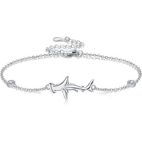 YAFEINI Hammerhead Shark Bracelet 925 Sterling Silver Shark Bracelet Jewelry for Women