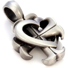 BICO 'Croix De Coeur' Pendant in a Satin Finish (E340)