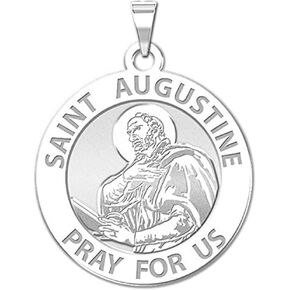 PicturesOnGold.com Saint Augustine of Hippo Religious Medal - 2/3 Inch Size of Dime, Sterling Silver