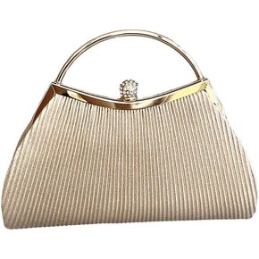 SweatyRocks Women's Metallic Rhinestone Studded Evening Handbag Kiss Lock Elegant Mini Clutch Purse in Saudi Arabia