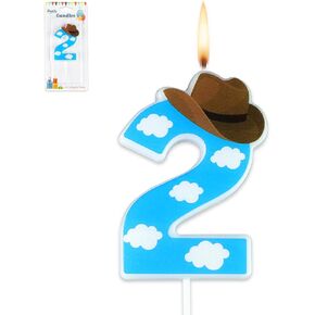 Cartoon Story Birthday Candle Blue Sky White Cloud Hat Candle Toy Theme Birthday Party Supplies (Number 2)