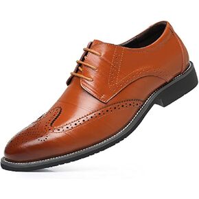 Men's Dress Shoes Classic Lace-Up Shoes Business Oxford Shoes for Men Wedding Party Fashion Wingtip Shoes