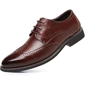 Men's Dress Shoes Classic Lace-Up Shoes Business Oxford Shoes for Men Wedding Party Fashion Wingtip Shoes