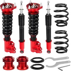 BHB Adjustable Coilovers Compatible with Honda Civic 2006-2011, Acura CSX 2006-2011 Coil Spring Absorber Struts Suspension Lowering Kit Blue