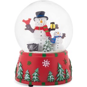 Elanze Designs Cardinal MM Sturdy Polyresin Christmas Glitter Water Snow Globe Magical Whimsical Tabletop Dresser Nightstand Figurine Decoration Plays Frosty The Snowman