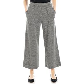 Max Studio Women's Double Knit Crop Leg Pant w/Pockets US Large, Black Cream