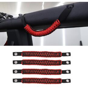 4 Pack Roll Bar Grab Handles Compatible with Ford Bronco 2021 2022 2023 2/4 Door, Paracord Grip Handle, Bronco Interior Accessories (Not Fit Bronco Sport), Black