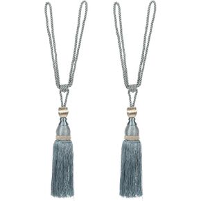 PATIKIL Curtain Tiebacks, 2 Pack 16" Elegant Handmade Curtain Holdbacks Rope with Tassel Home Office Hotel Decorative, Blue