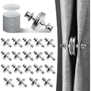 Curtain Magnets, Kaluofan 20Pairs Curtain Magnets Closure with 20Pairs Self-Adhesive Patch, Magnetic Curtain Clips Prevent Light Leaking, Keep Curtain Closed for Home Bedroom Bathroom Office Draperies