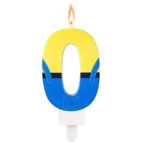 Anime Themed Candles, Cartoon Blue and Yellow Number Candles, Cute Blue Jeans Cartoon Happy Birthday Candles, Birthday Topper Candles Perfect Birthday Cake Decorations(Number 3)