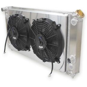 3 Row with Fan Shroud Full Aluminum Radiator Compatible with 1996-2005 for Chevy Chevrolet Blazer S10 GMC Jimmy Sonoma Isuzu Hombre Oldsmobile Bravada 4.3L V6 Base Pickup Radiator