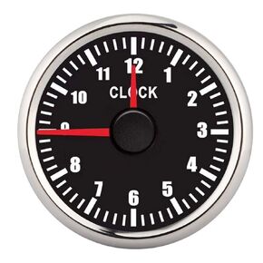 2in Universal 012,2in Universal 012 Hourmeter Clock Instrument Panel Gauges Display Red Backlight 12V/24V (Black)