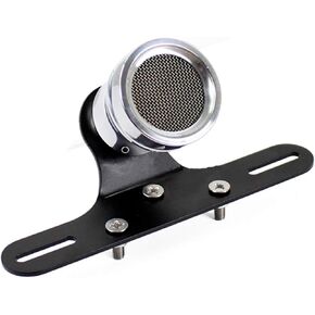 YIBO Motorcycle Custom Retro LED Tail Light For Harley Cafe Racer Scrambler Mesh Grill Stop Brake Lamp w/Number Plate Light (Black)