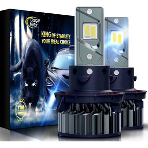 لمبة Cougar Motor H11، مصابيح الضباب H11 H8 H9 أو لمبة الإضاءة على الطرق الوعرة لمبة رئيسية 6500K إضاءة 360 درجة مع مروحة تبريد، Plug-N-Play، حزمة من 2