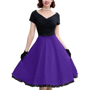 MUXXN Women's Vintage Style Colorblock V Neck Cocktail Prom Big Swing Dresses in Kuwait