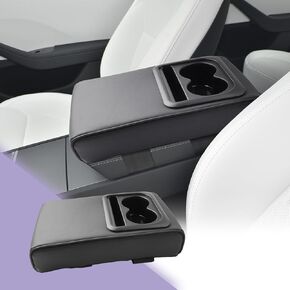 LUWU Car Center Console Cover Auto Armrest Cushion Arm Rest Cover Booster Pad Middle Console Covers Car Armrest Cover Center Console Cushion Leather Memory Foam for Most Vehicles, SUVs, Trucks, Cars