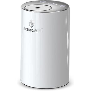 Waterless Diffusers, Diffuser Battery Operated - Essential Oil Diffuser Waterless for 3 Cold Mist & Timer 1/2/3H Timer Auto Shut-Off(White)