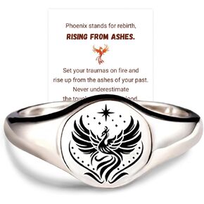 Rise From Ashes Phoenix Signet Ring for Women, Phoenix Ring Incentive Ring Serves As A Constant Reminder To Rise Above Challenges, Inspirational Jewelry Gifts for Her