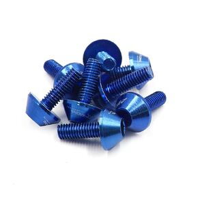uxcell 8pcs Black Aluminum Alloy Motorcycle Car Hex Socket Bolts Screws M6 X 16