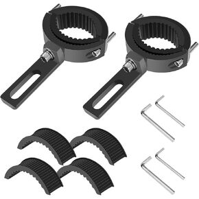 2PCS Motorcycle Spotlight Mount Brackets, Aluminum Alloy Headlight Fog Light Holder Adjustable Mount Clamp, Horizontal Vertical Rotating Tube Clamp Light Bar Mounting Bracket