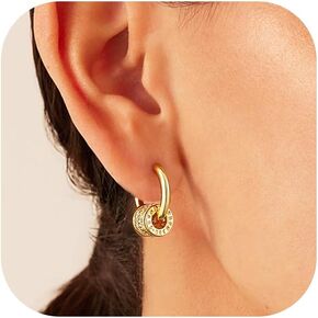 CHESKY Small Huggie Earrings for Women - 14k Gold Plated/Sterling Silver Dangle Drop Earring Hypoallergenic Cubic Zirconia Hoops Minimalist Everyday Earrings Bridesmaid Jewelry