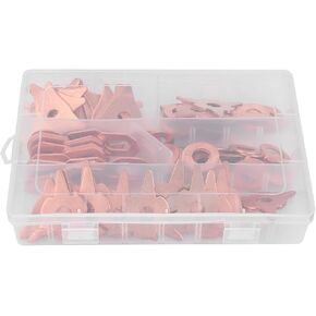 Dent Pulling Rings Set 110Pcs Dent Pulling Ring Washer, Solid Iron Copper Plating OT Round Dent Pulling Ring Washer for Car Body Welding Repair