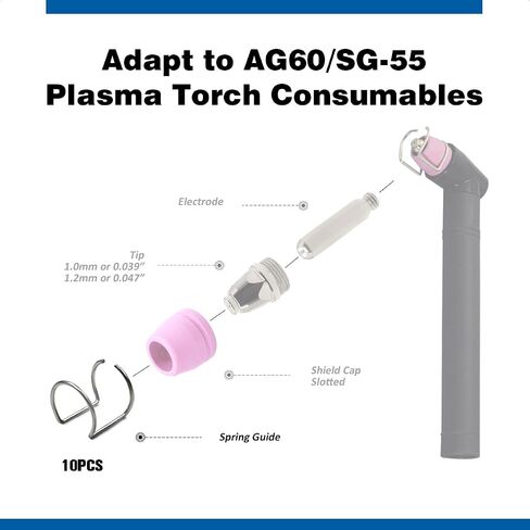 PLAXCON AG60 SG55 دليل المواجهة البلازما نقطتين المواجهة تناسب CUT50 CUT50D Cut50DP Cut60 LGK60 قاطع البلازما AG60 / SG55 ملحقات شعلة قطع البلازما PK-2 in Saudi Arabia