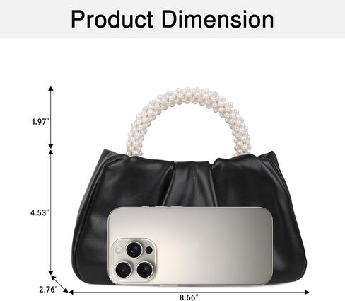Pleated Clutch Purses for Women Soft Leather Evening Bag Pearl Handbags for Wedding Bridal Party Prom in Kuwait