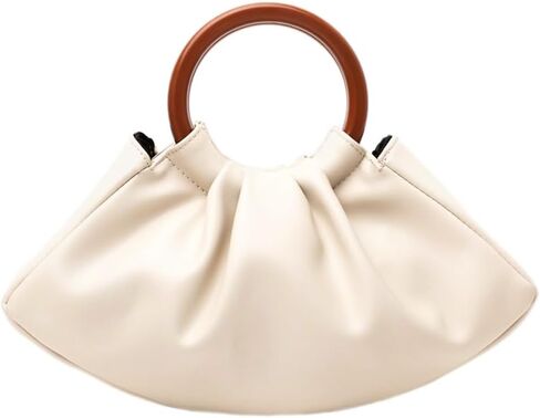 Women's Clutch Handbags Ruched Small Handbag Top Handle Cream Clutch Purse Dumpling Evening Bag in Saudi Arabia