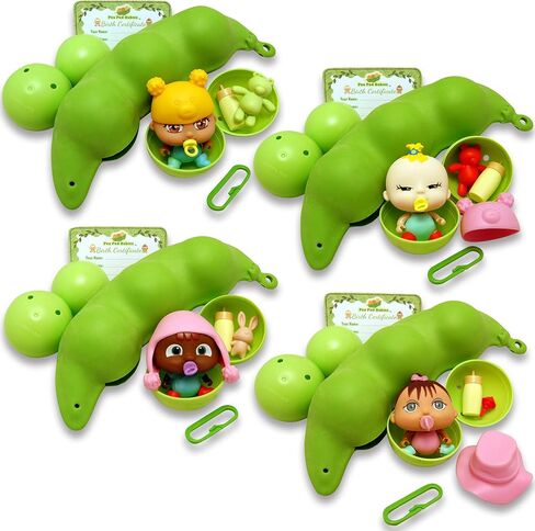 Pea Pod Babies Twenty Two Piece Little Traveler Playset - Collectible Mystery Surprise Toy with Mini Baby, Clothing, & Accessories - All in A Soft Pea Pod - Small Doll, Ages 3+ in Saudi Arabia