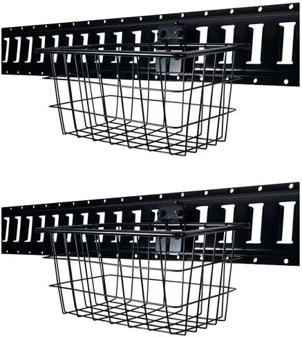 Mytee Products (2 Pack Heavy Duty E-Track Wire Basket - Wall Mount Bolt-on Wire Basket - Portable Metal Tool Basket for Trailers, Trucks - Utility Rack Organizer Storage Bin Basket for Garage in Saudi Arabia